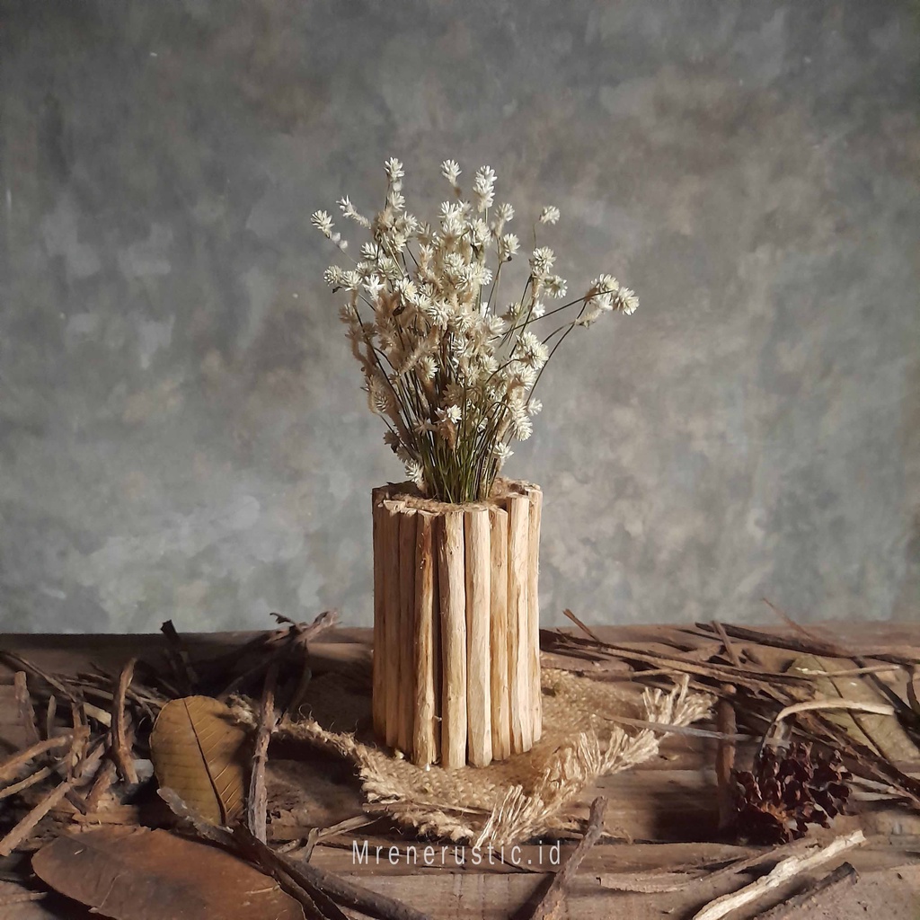VAS BUNGA KERING RANTING KAYU RUSTIC