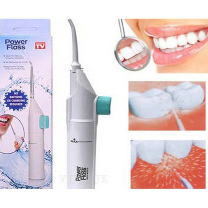 Power Floss Alat Pembersih Karang Gigi Dental Water Jet Pemutih Floos Portable Air Semprot