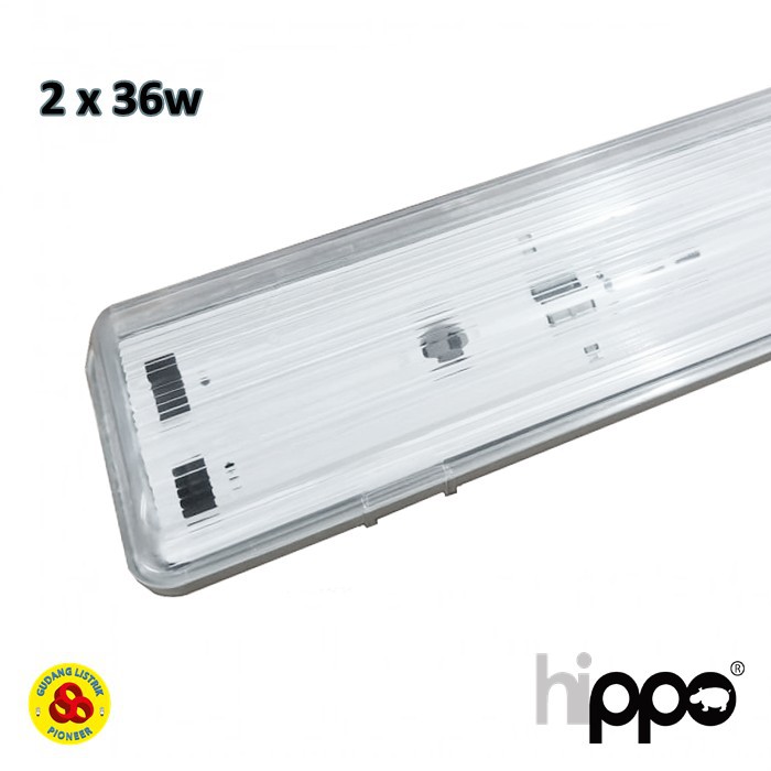 Kap TL Waterproof 2X36W IP65 Rumah Lampu Outdoor T8 2 X 36 Watt 120cm