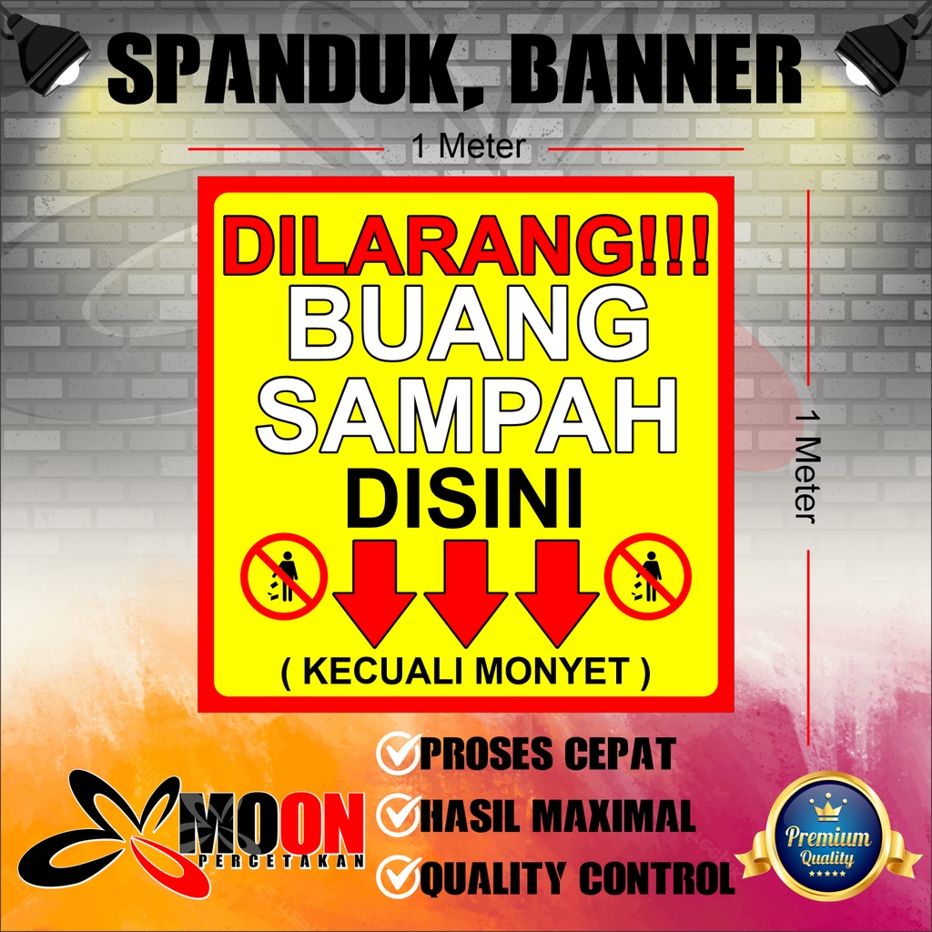 Jual Cetak Banner Spanduk Pamplet Dilarang Buang Sampah Shopee Indonesia