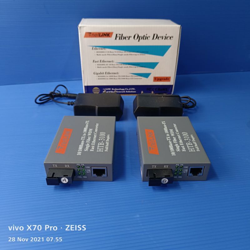 htb 10/100/htb A dan B media converter