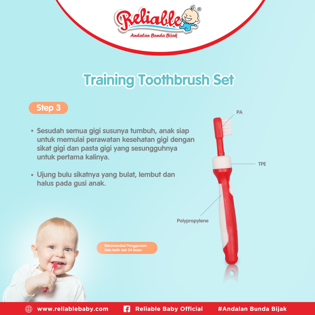 Sikat Terapi Wicara Gusi Lidah RELIABLE Complete Set 3in1 Sikat Gigi Bayi 7903 Sensori speech delay
