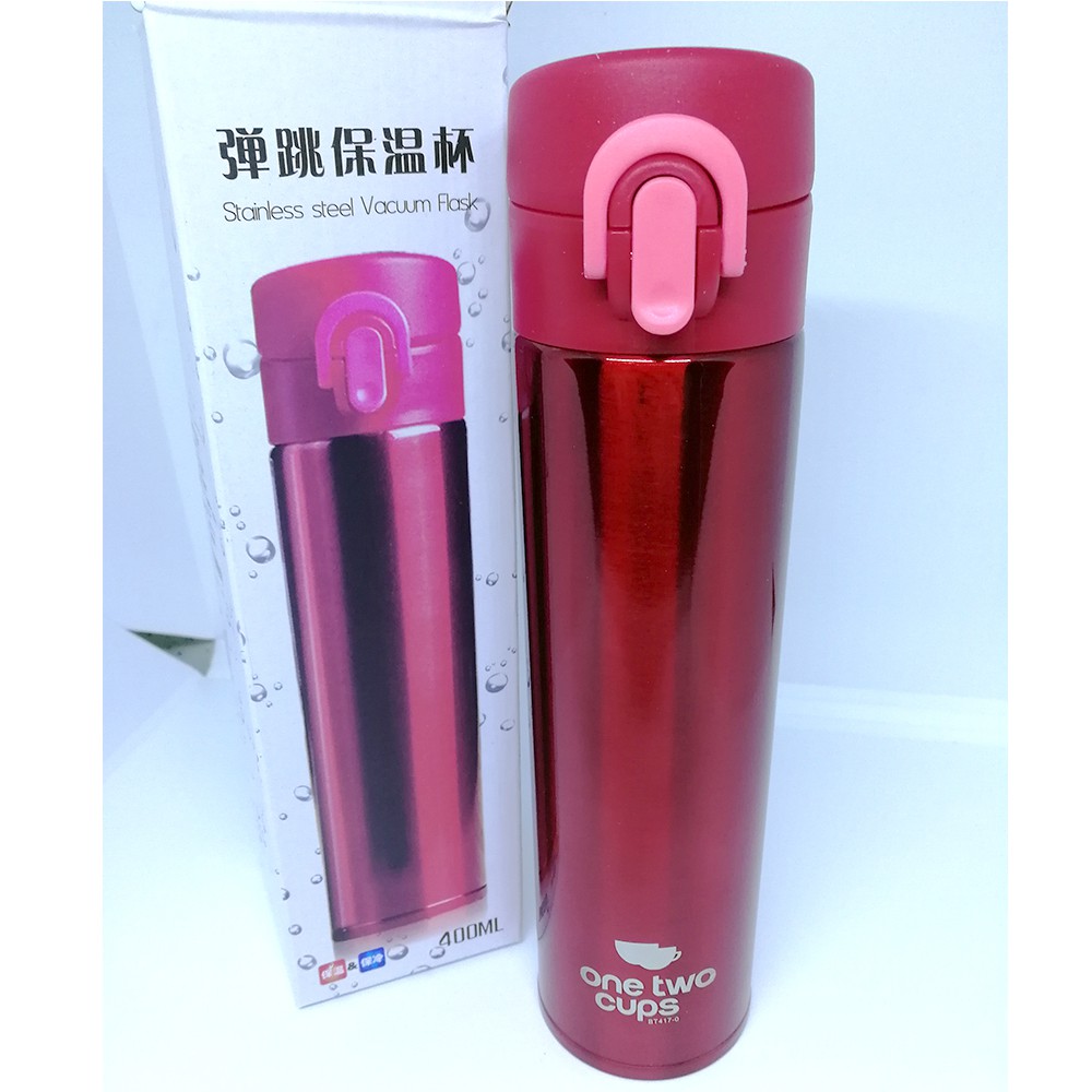 Tumbler Botol Minum Thermos 400ml OneTwoCups  RED