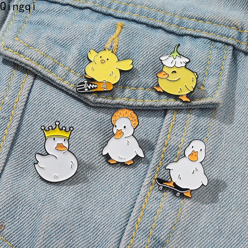 Bros Pin Enamel Bentuk Kartun Hewan Ayam Lucu Untuk Anak