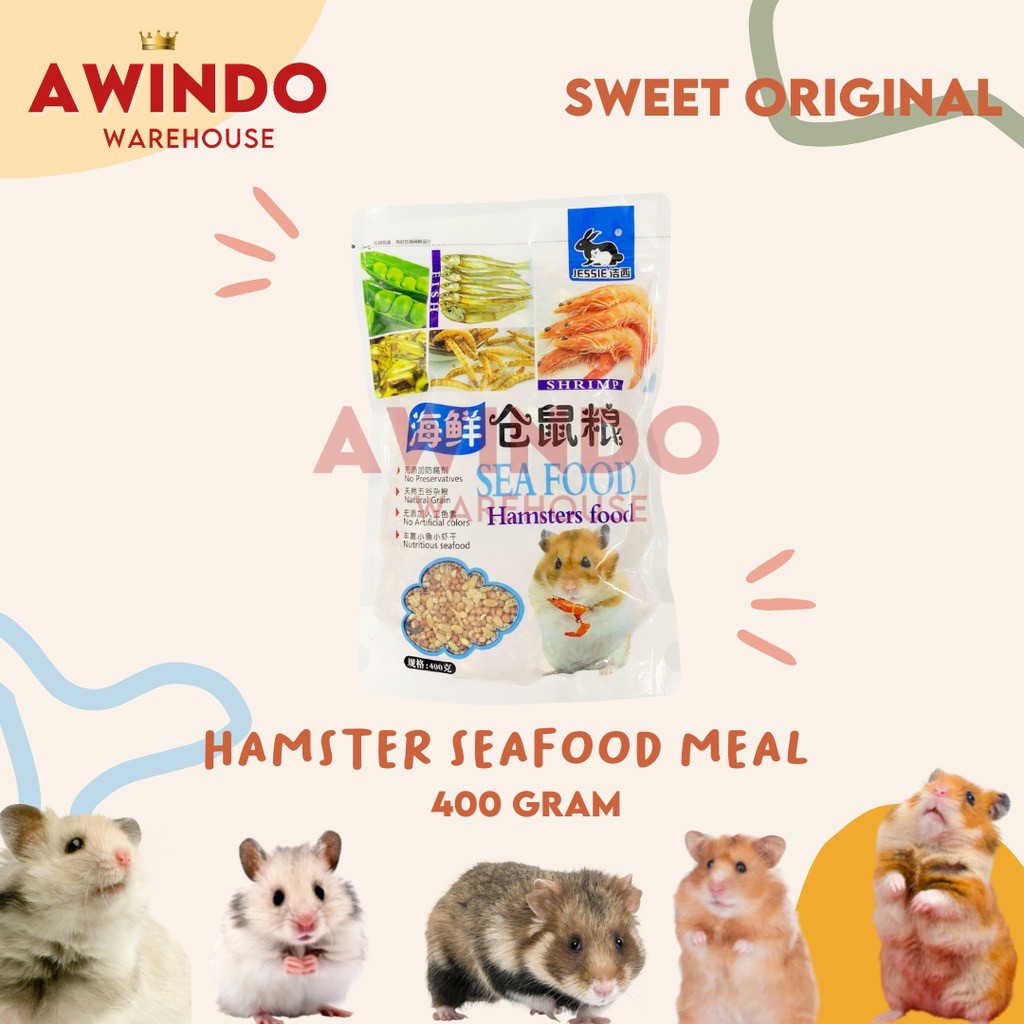 MAKANAN HAMSTER SEAFOOD - Pakan Makanan Hamster Kering Cemilan Seafood