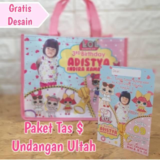 

Paket hemat tas ulang tahin dan undangan