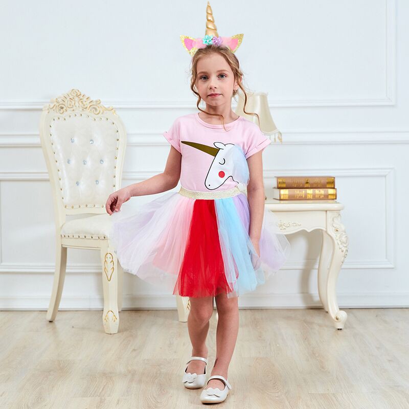 Setelan Anak Perempuan Unicorn - Dress Unicorn Kaos Anak Kuda Pony Princess Rok Tutu  3 4 5 6 Tahun