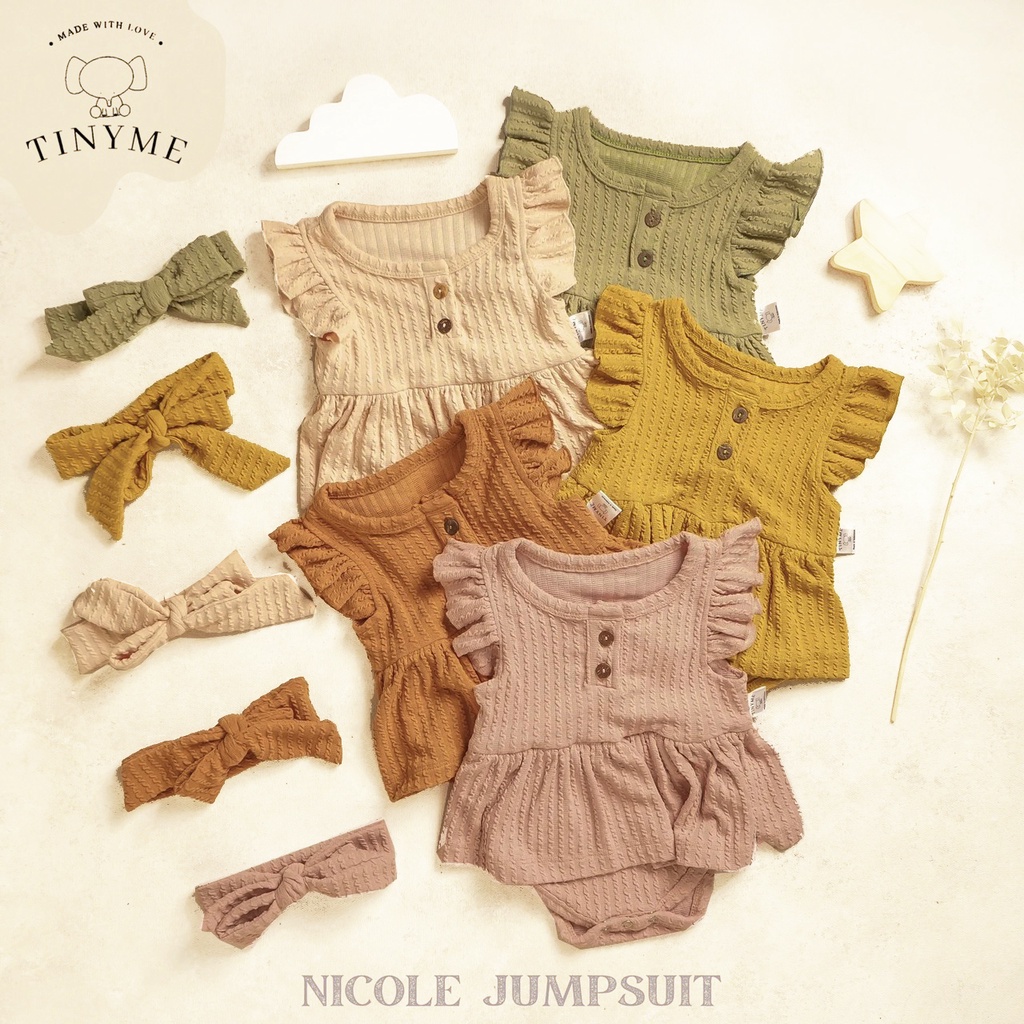 TINYME (free bandana) 0-12bln JUMPER RUFFLE BASIC BAYI | JUMPSUIT ROMPER BAJU PAKAIAN ANAK BABY catalog TMTM Nicole