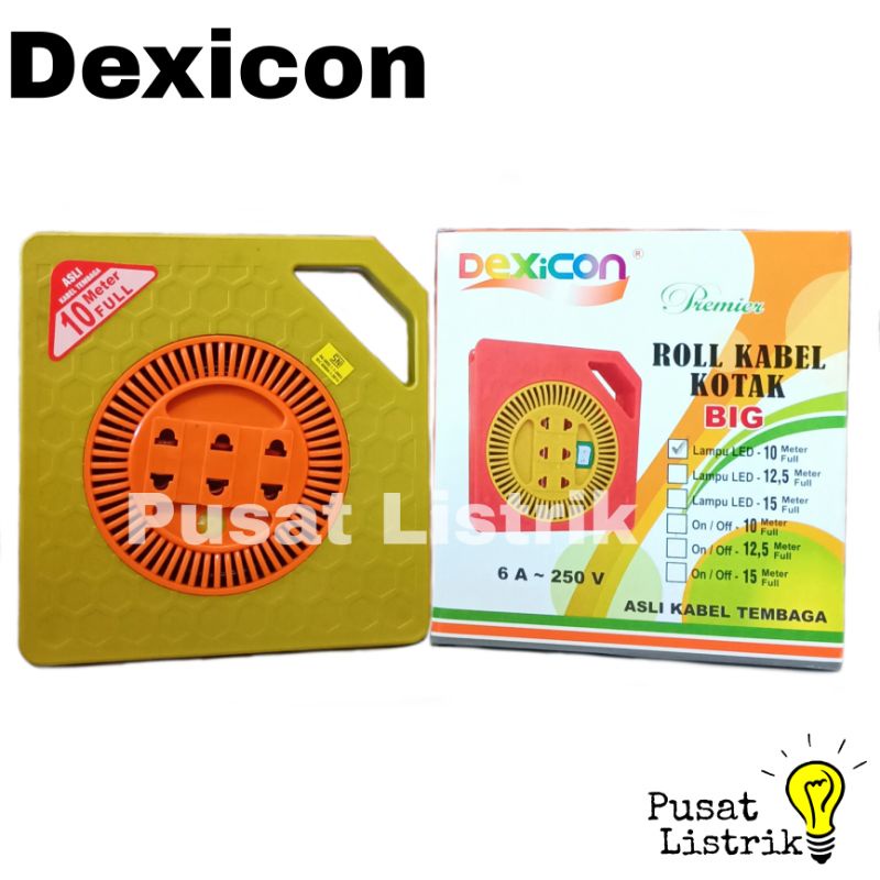 Roll Kabel Kotak Besar 10 Meter Full Dexicon Box Kabel Kotak 3 Lubang 10m