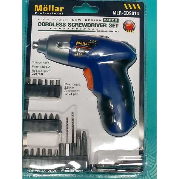 BOR CAS MOLLAR CORDLESS SCREWDRIVER SET 24 Pcs