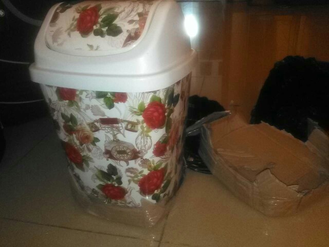 Tempat Sampah Tutup Goyang,print Rose/shaby / Ester Size 5l Dan 10l, 15l
