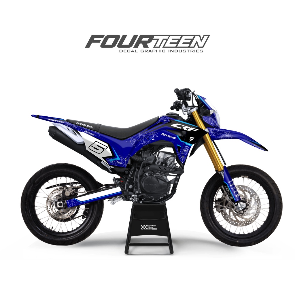 DECAL CRF 150 L - stiker dekal crf 150 supermoto BIRU NAVY