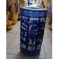 Tempat Payung Keramik Biru Putih/ Pajangan Vas keramik biru putih antik