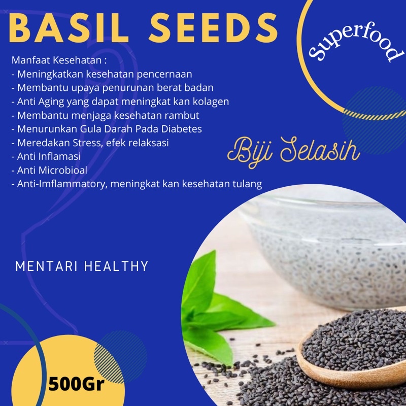 Biji Selasih 500Gr / Basil Seed 500Gram / Selasih 500gr