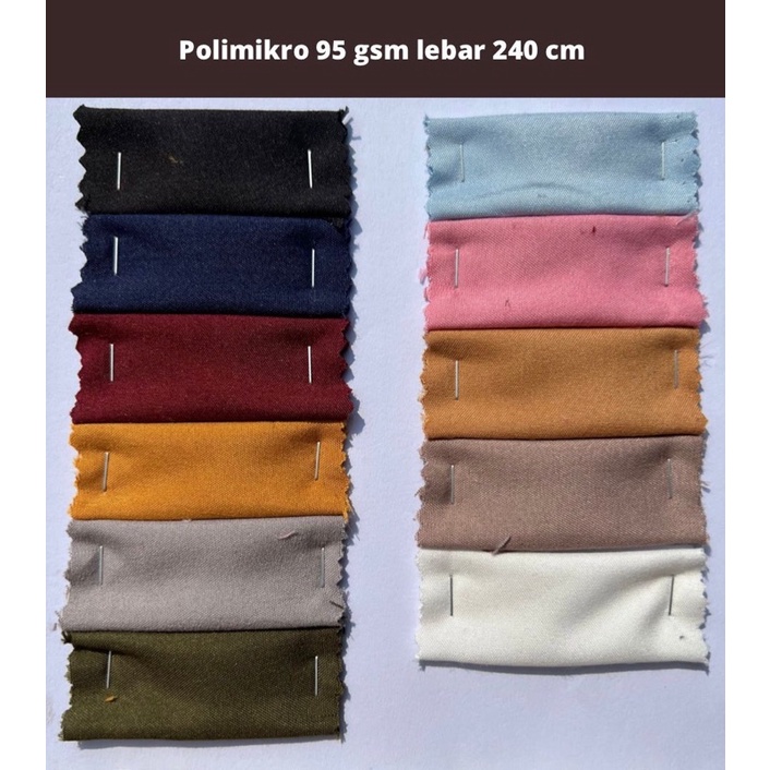 Kain Katun Polymicro Polos 95 GSM Lebar 240cm / Kain Bahan Sprei Gorden Meteran / Microtex Polymicro Disperse Meteran / Kain Polimikro