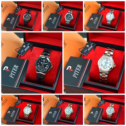 JAM TANGAN WANITA|CEWEK MURAH PITER ORIGINAL TALI RANTAI TANGGAL ON SK1