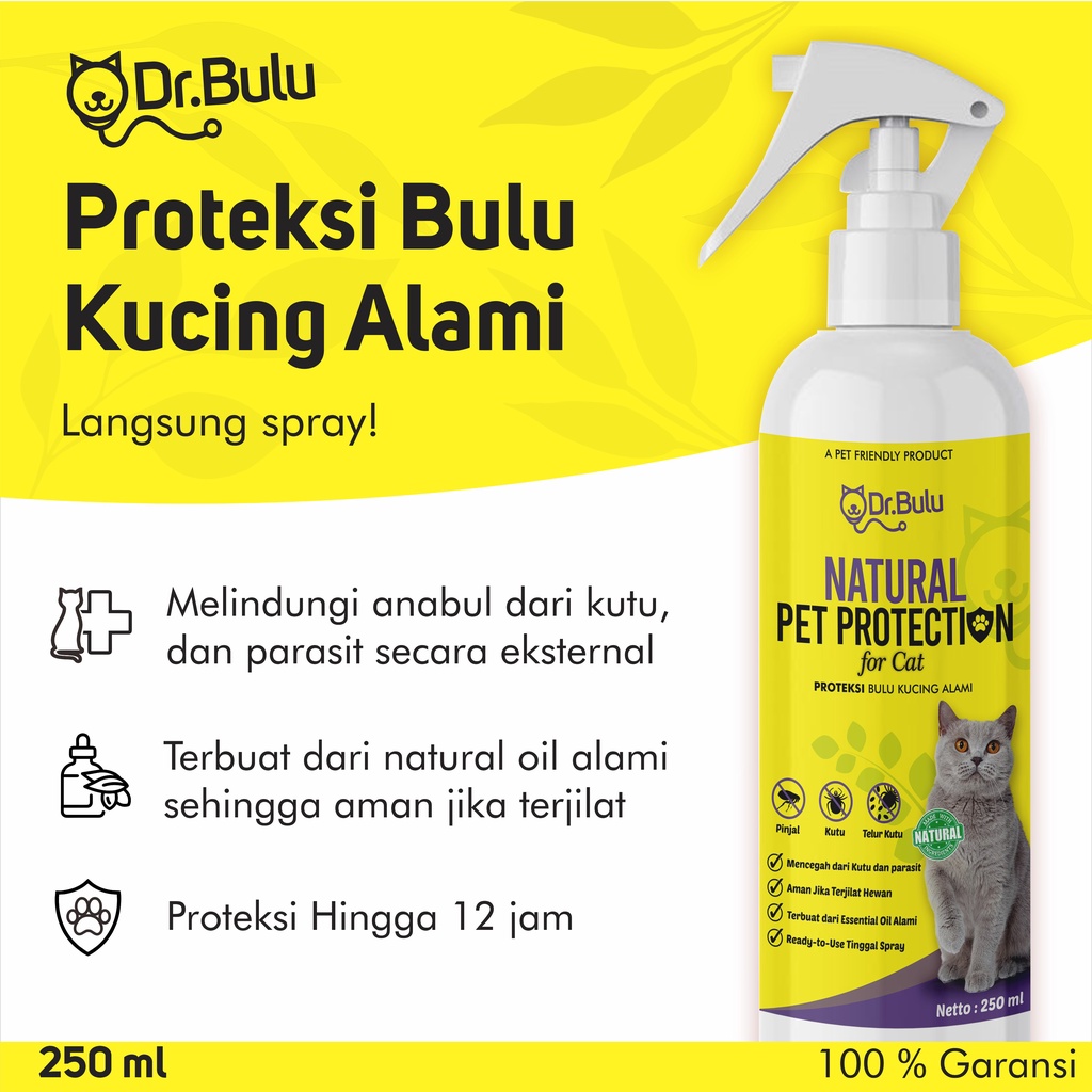 Proteksi Bulu Kucing Alami - Natural Pet Protection For Cat - By Dr.Bulu