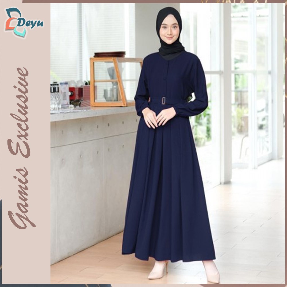 Gamis remaja Pesta Mewah Kekinian Premium Jumbo Syari Wanita Terbaru 2021 Polos Hitam Putih Modern