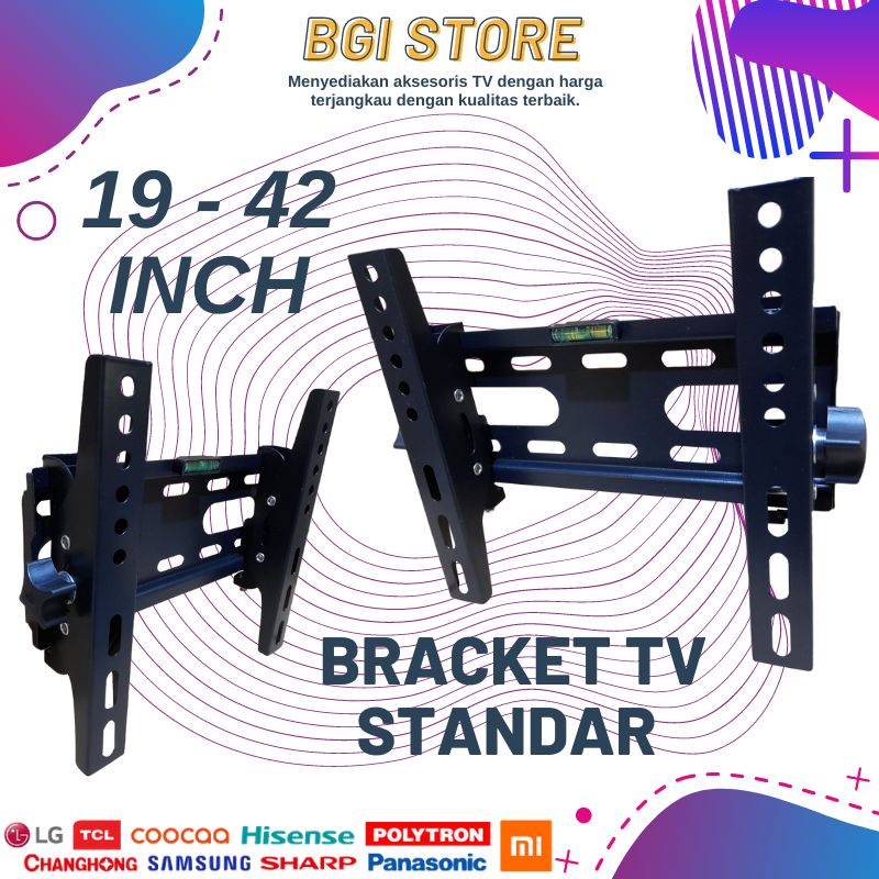 Braket/Breket/Bracket TV LCD LED 10 - 42 inch impor universal