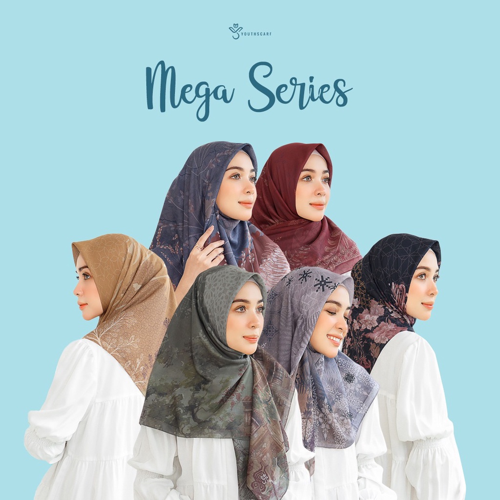 Youthscarf - MEGA Series- Kerudung Segiempat Voal Motif - Motif Voal Ultrafine- Kerudung Segiempat B
