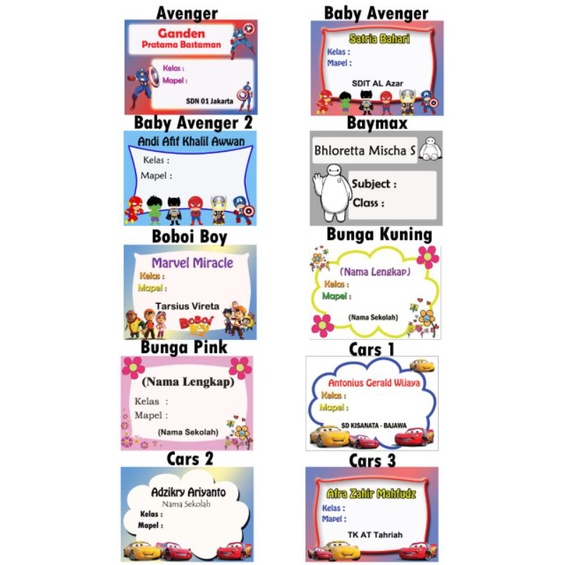 

Stiker Buku/Label Nama Buku Sekolah/Stiker Nama untuk di Buku banyak Gambar Pilihan 5