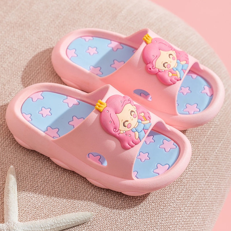 NEW Sandal anak slop kartun warna pastel