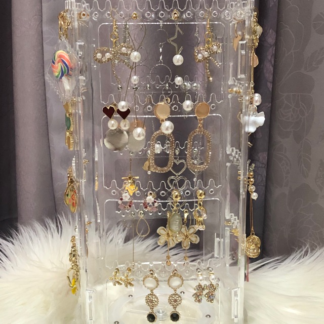Accessories Acrylic Organizer / rak aksesoris anting akrilik putar 360 derajat