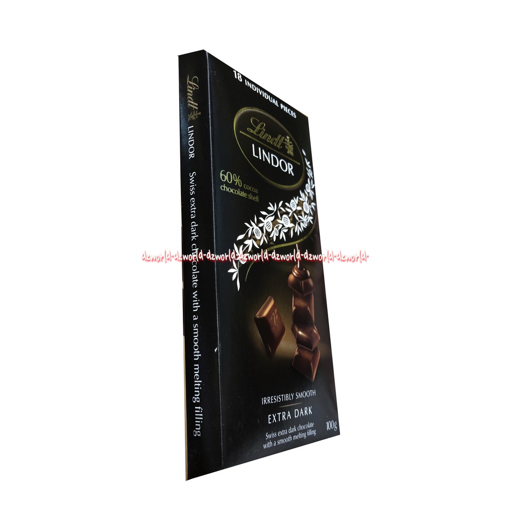 Lindt Lindor  Extra Dark Chocolate 100gr Coklat Cokelat Import