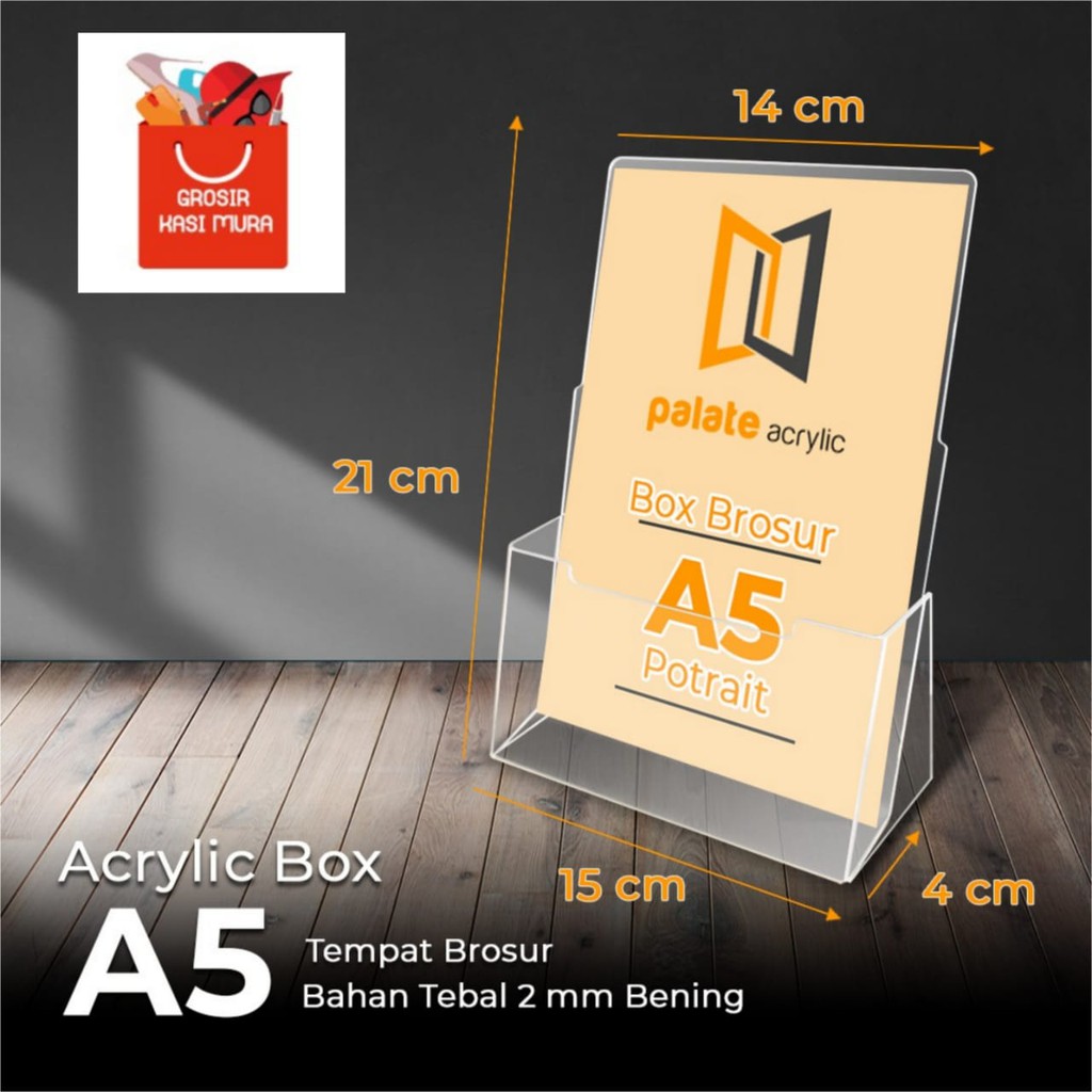 TEMPAT BROSUR  AKRILIK UKURAN  A5  PREMIUM TERLARIS Shopee 