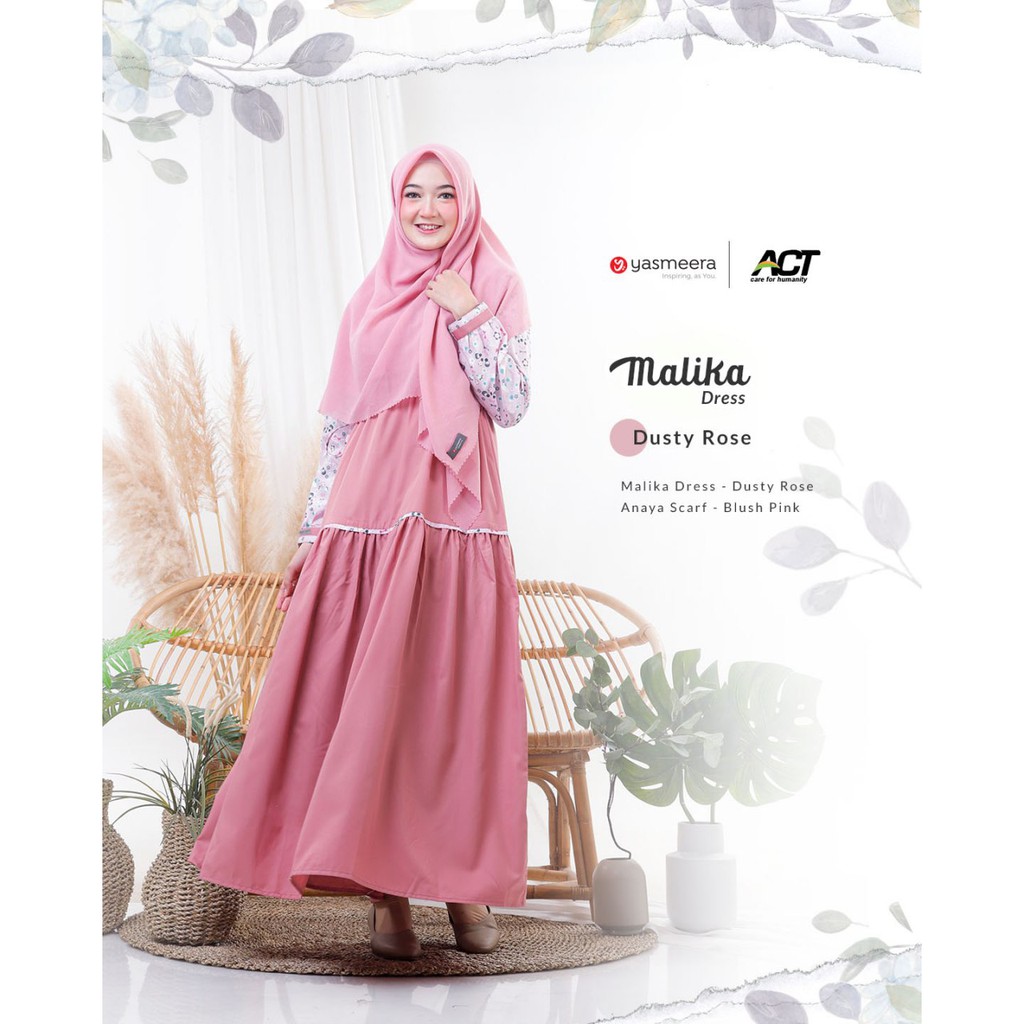 Gamis Kombinasi/Dress Syari Murah Toyobo Malika Ori by Yasmeera