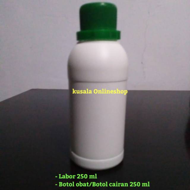Botol labor 250 ml/Botol jus 250 ml/Botol cairan 250 ml/Botol labor tutup hijau