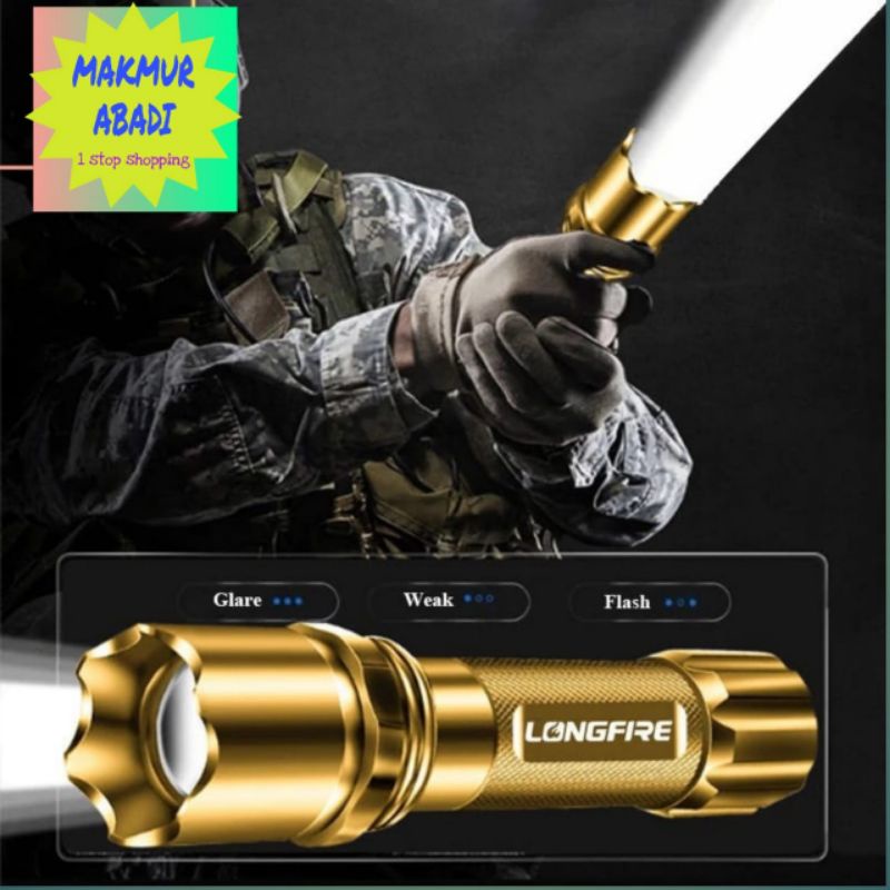 SENTER SWAT MINI LED - SENTER LED POLICE - SENTER MINI CHARGEABLE GOLD