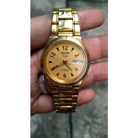seiko 7s26 01z0 gold otomatic second bekas originall