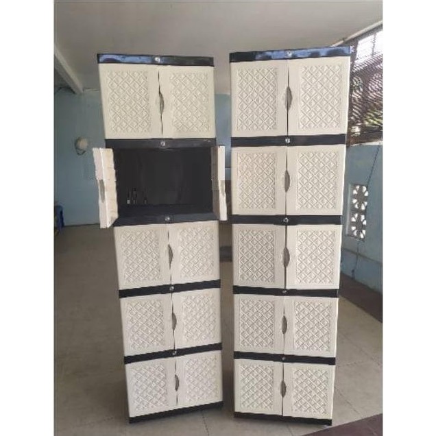 Lemari Plastik AQUOSE Mini Susun 5 Full kunci  [KHUSUS CARGO]