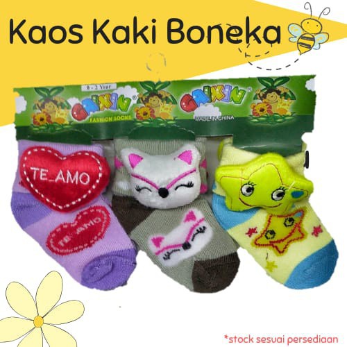 Kaos Kaki Boneka Lucu 1 paket isi 3