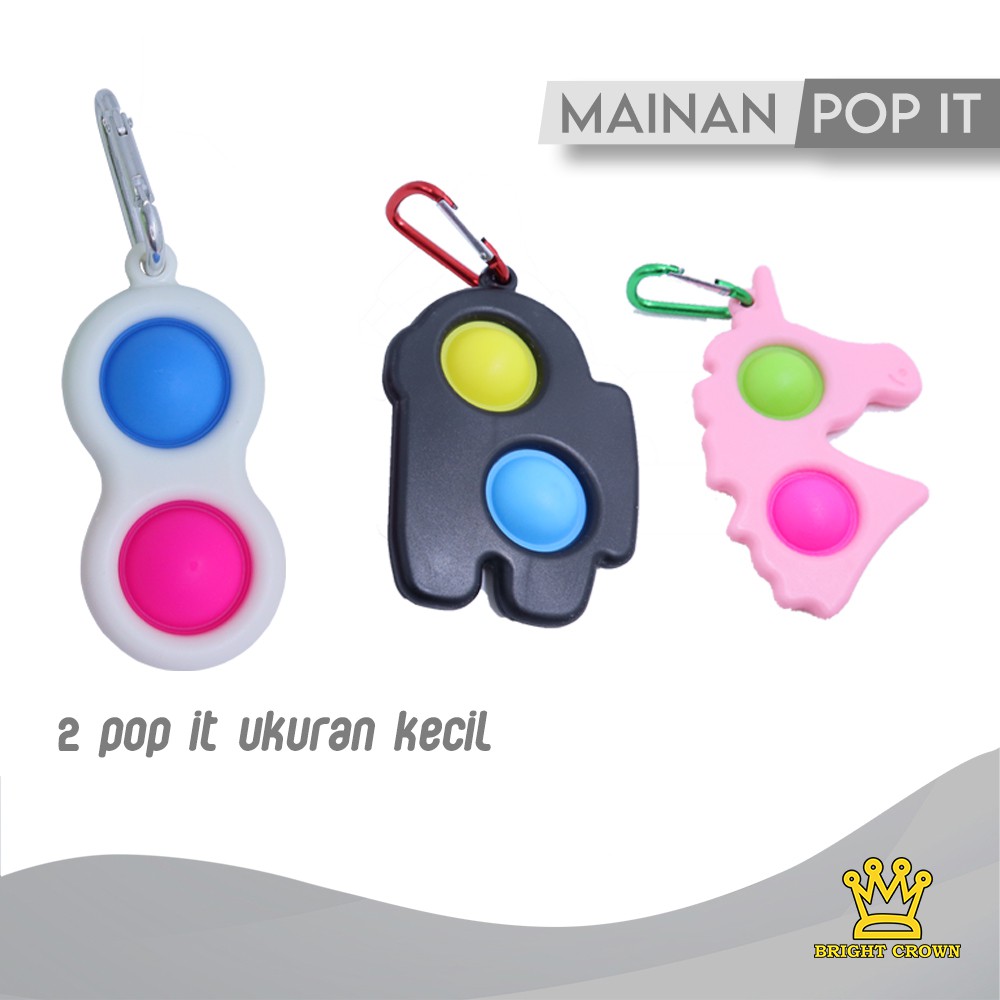 Bright Crown Mainan Fidget Push Pop It Bubble Stress Relief Kids Pop It Mainan Kekinian-5