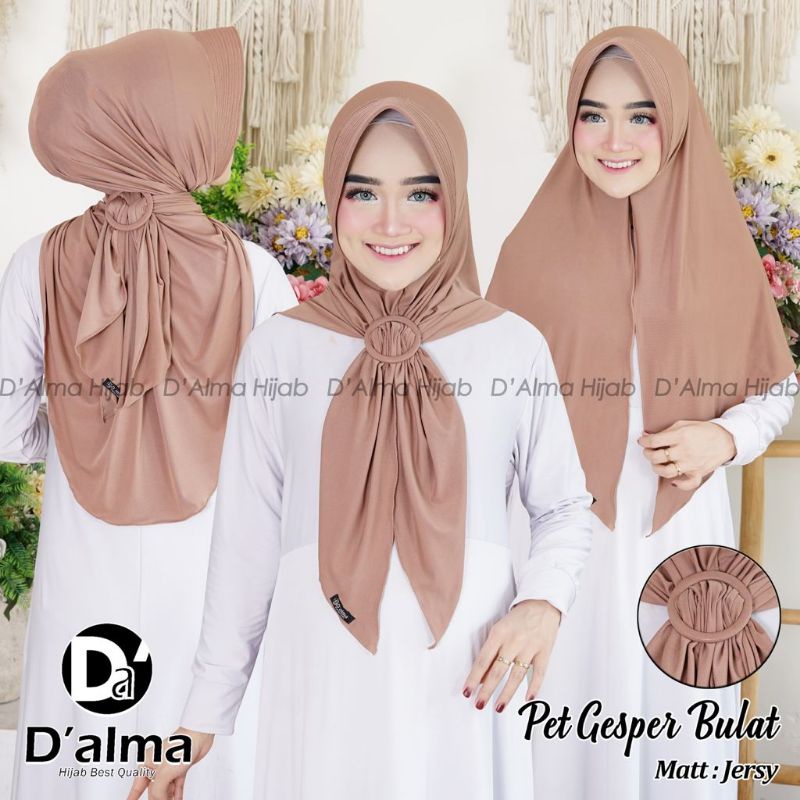 hijab pet gesper bulat / hijab gesper termurah