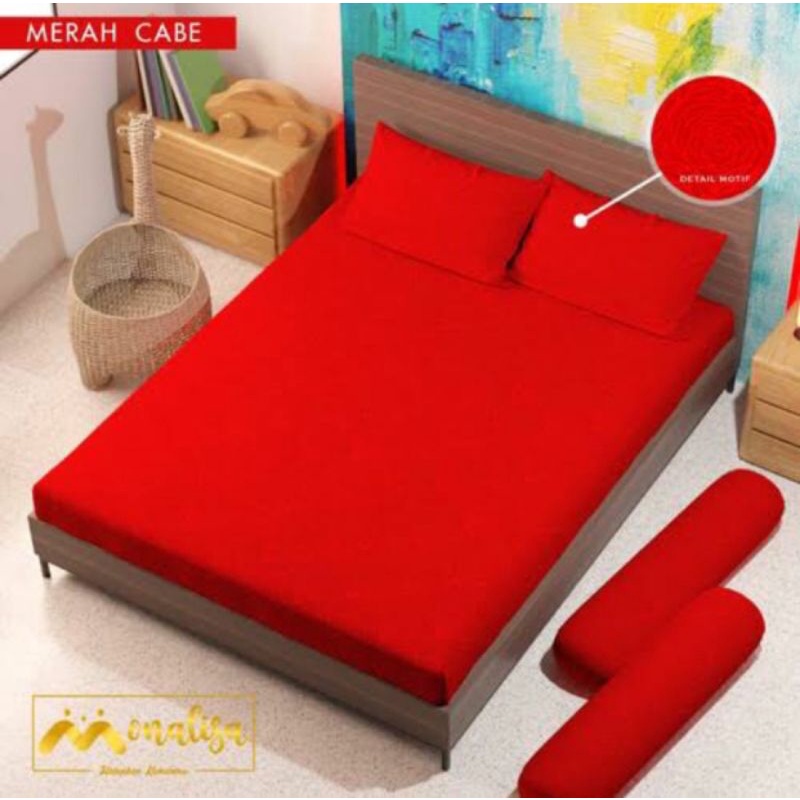SPREI POLOS EMBOS PREMIUM WARNA MERAH CABE / SPREI HOME MADE / SPREI POLOS / SPREI TEMPAT TIDUR / SP