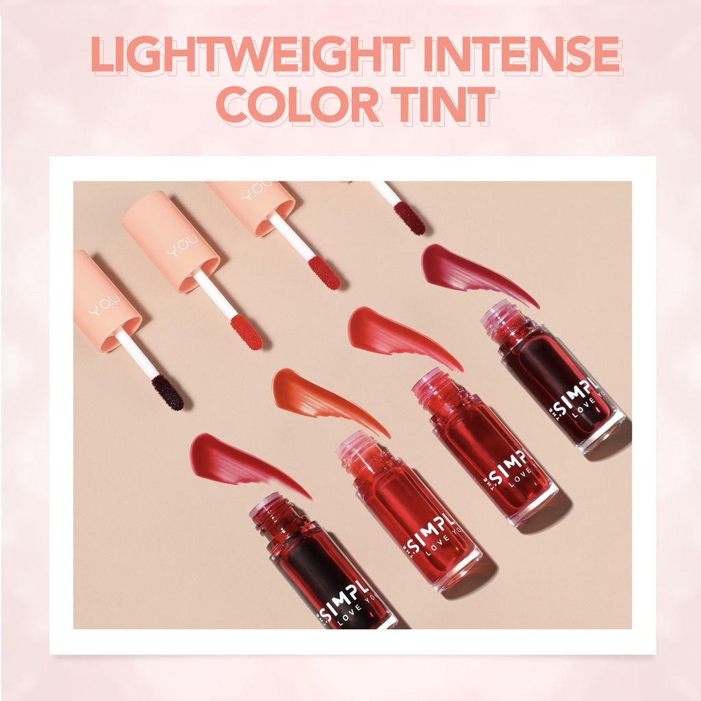 YOU Simplicity Love You Tint | Liptint Lipstick Ringan Tahan Lama Quick Dry Tidak Lengket