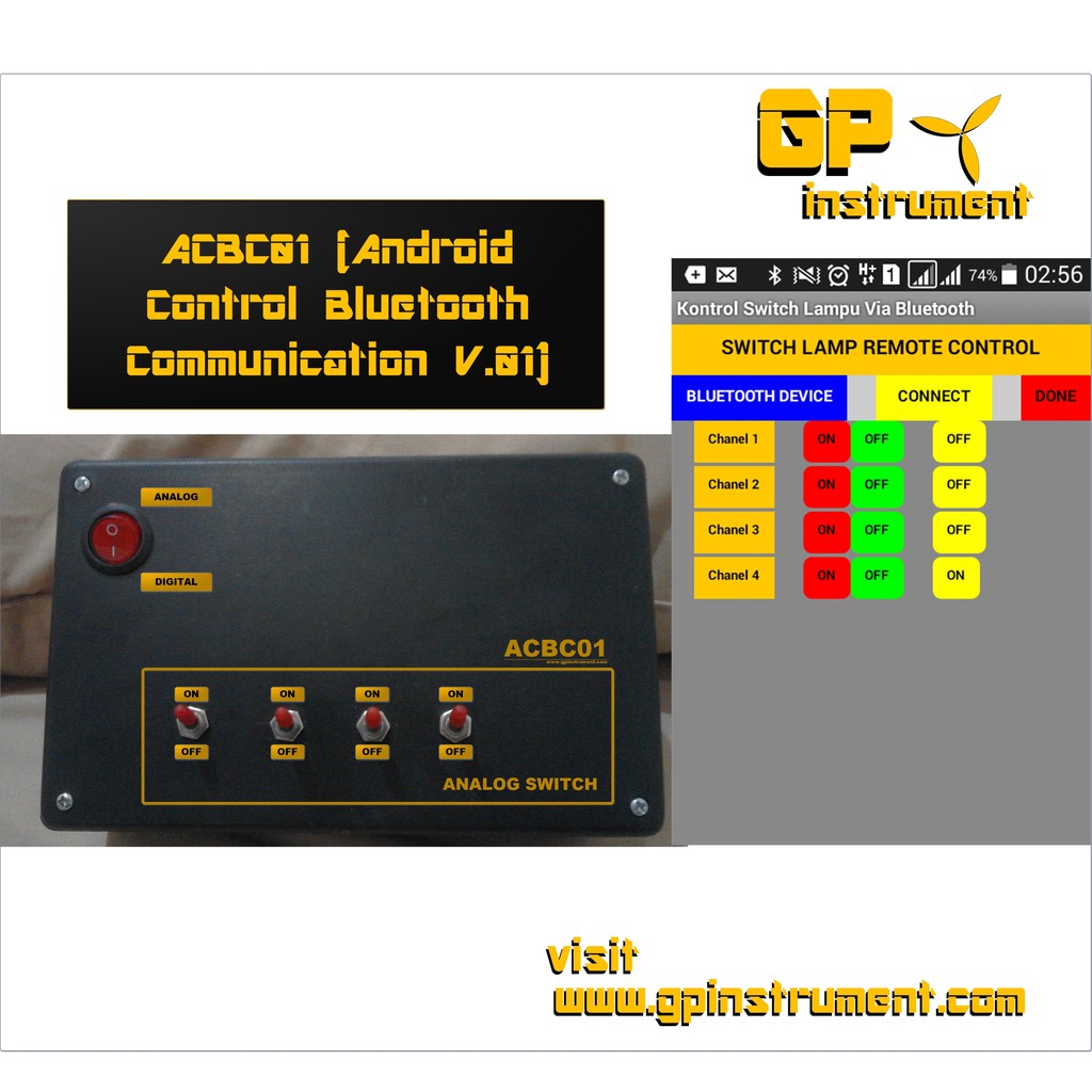 Saklar Listrik via Android Bluetooth Remote Control 4 Channel 10a