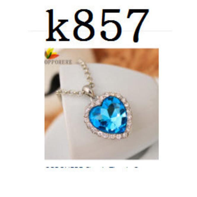 (Gratis Ongkir) Kalung Liontin Zircon Love Biru (anting gelang cincin xuping emas) Free Ongkir