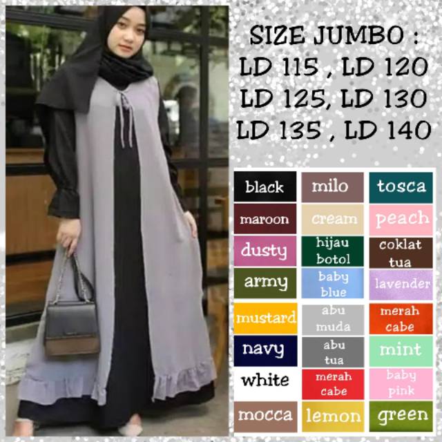 BUSANA MUSLIM LD 115 / LD 120 / LD 125 / LD 130 / LD 135 / LD 140 MAXY JUMBO MAXI NEW LOLITA DRESS