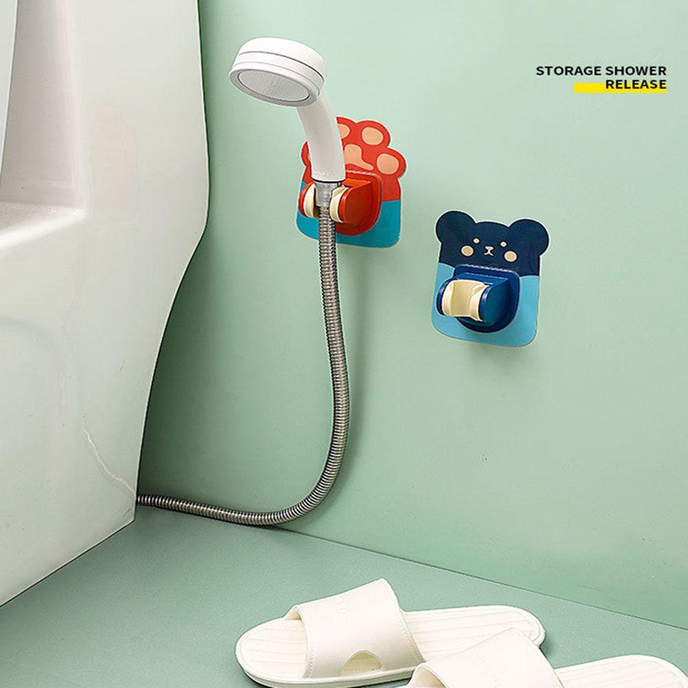 Top Adjustable Self-Adhesive Bracket Tanpa Lubang Multifungsi Adjustable Dinding Penyimpanan Kait Sticky Shower Stand Aksesoris Kamar Mandi Gantungan Perekat Shower Head Holder ​