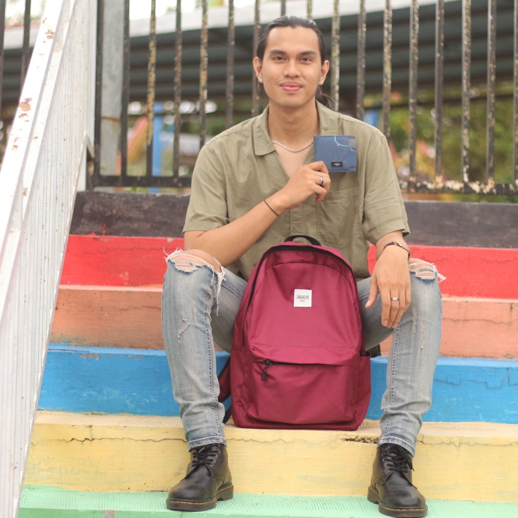 Tas Ransel Dompet Lipat Pria Wanita (PAKET BUNDLING) Tas Caspian + Luis 2 in 1 wallet