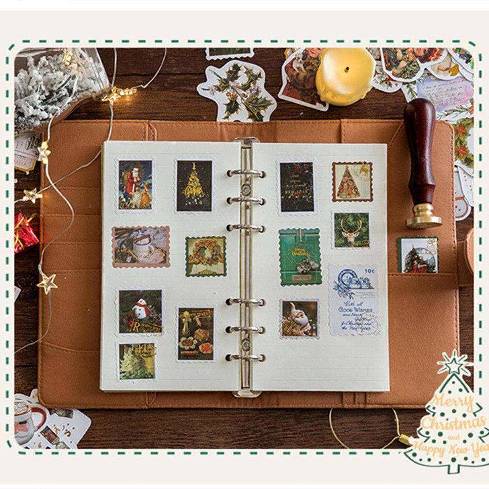 Preva 40pcs/lot Stiker Hias Natal Kalender Memo Pads Perekat Jurnal Scrapbooking