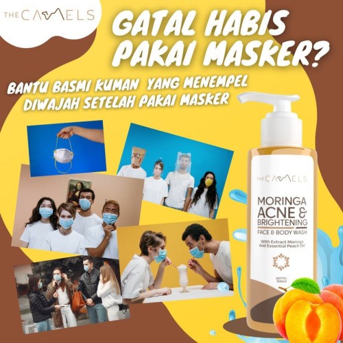 The Camels 𝗢𝗥𝗜𝗚𝗜𝗡𝗔𝗟 𝟭𝟬𝟬% Sabun The Camels Moringa Acne &amp; Brightening Face &amp; Body Wash Wajah Dan Tubuh Termurah