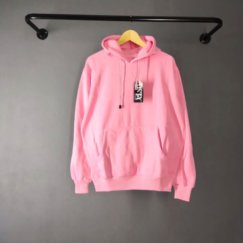 JAKET HOODIE POLOS HOODIE POLOS BAHAN TEBAL-PINK