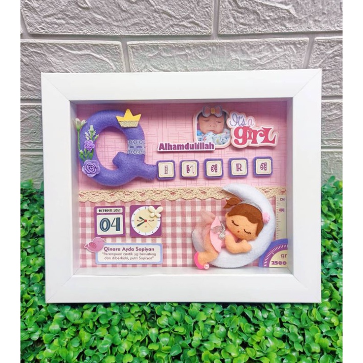 Baby gift/ Biodata bayi 3D/ Baby box frame