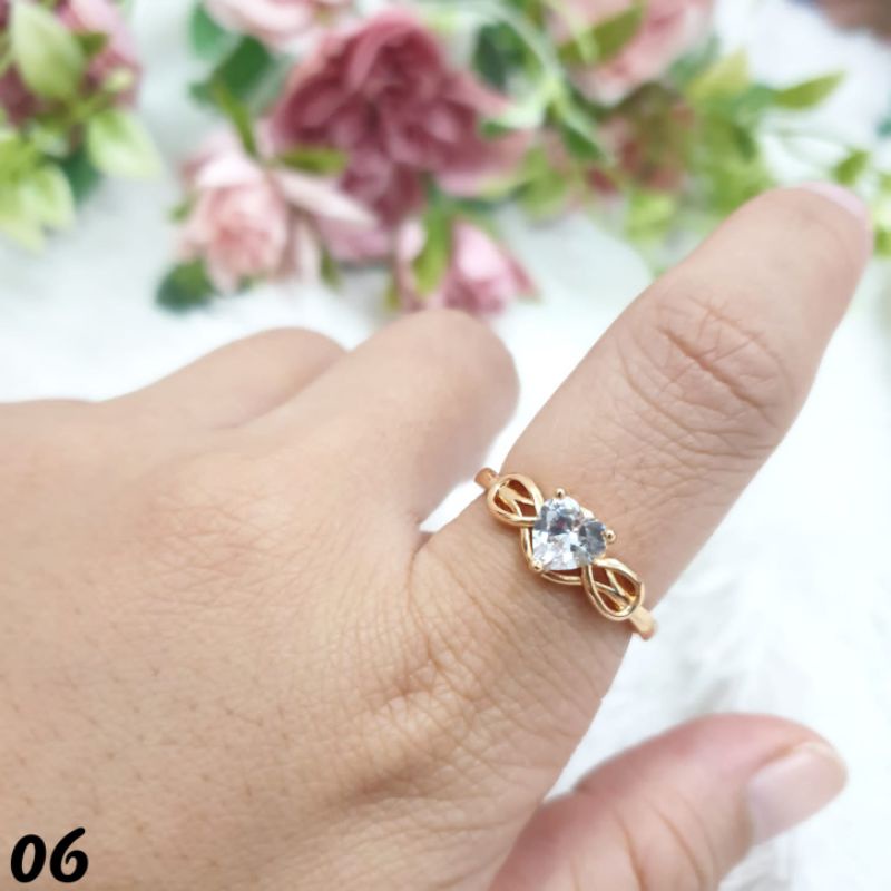 Cincin Xuping Fashion Simple Mata satu Warna Gold C03047