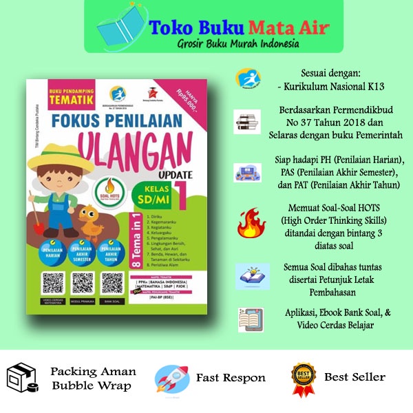 

BEST SELLER ORIGINAL FOKUS PENILAIAN ULANGAN SD/MI Kelas 1 UPDATE (Pendamping Tematik)